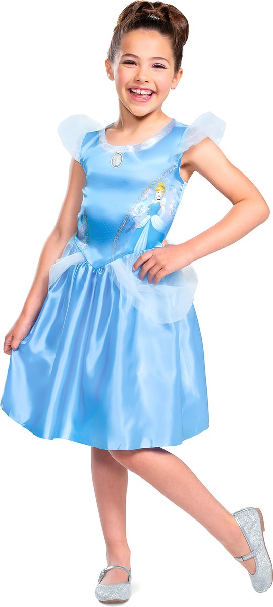 DISGUISE - Basis Cinderella vermomming voor kinderen - 110/128 (4-6 jaar)