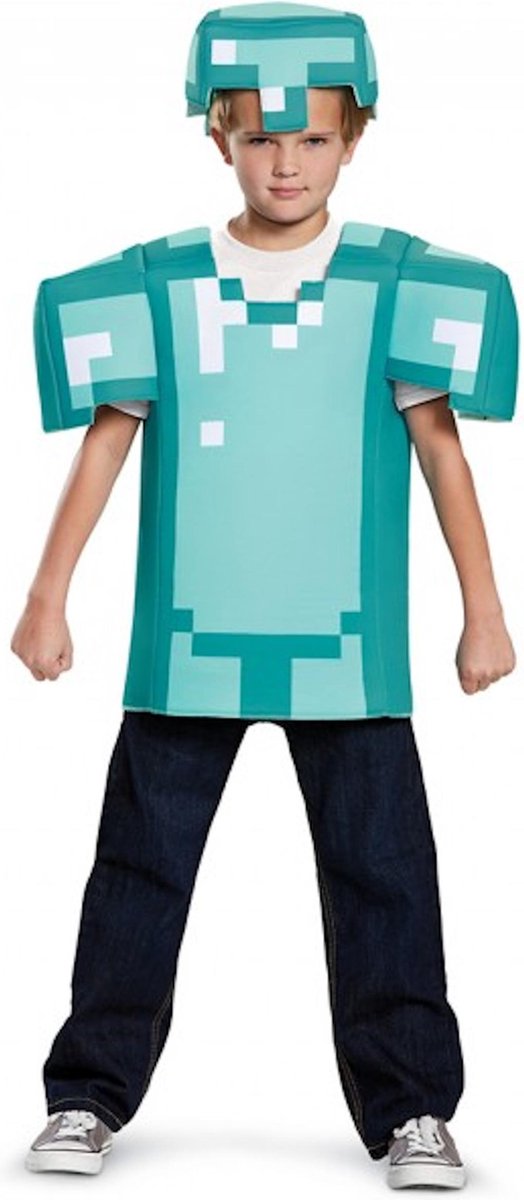 DISGUISE - Minecraft pantser kostuum voor kinderen - 122/134 (7-8 jaar) - Kinderkostuums