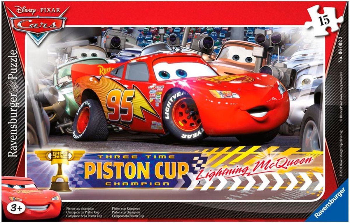 Ravensburger Cars Piston Cup Kampioen - Puzzel 15 stukjes