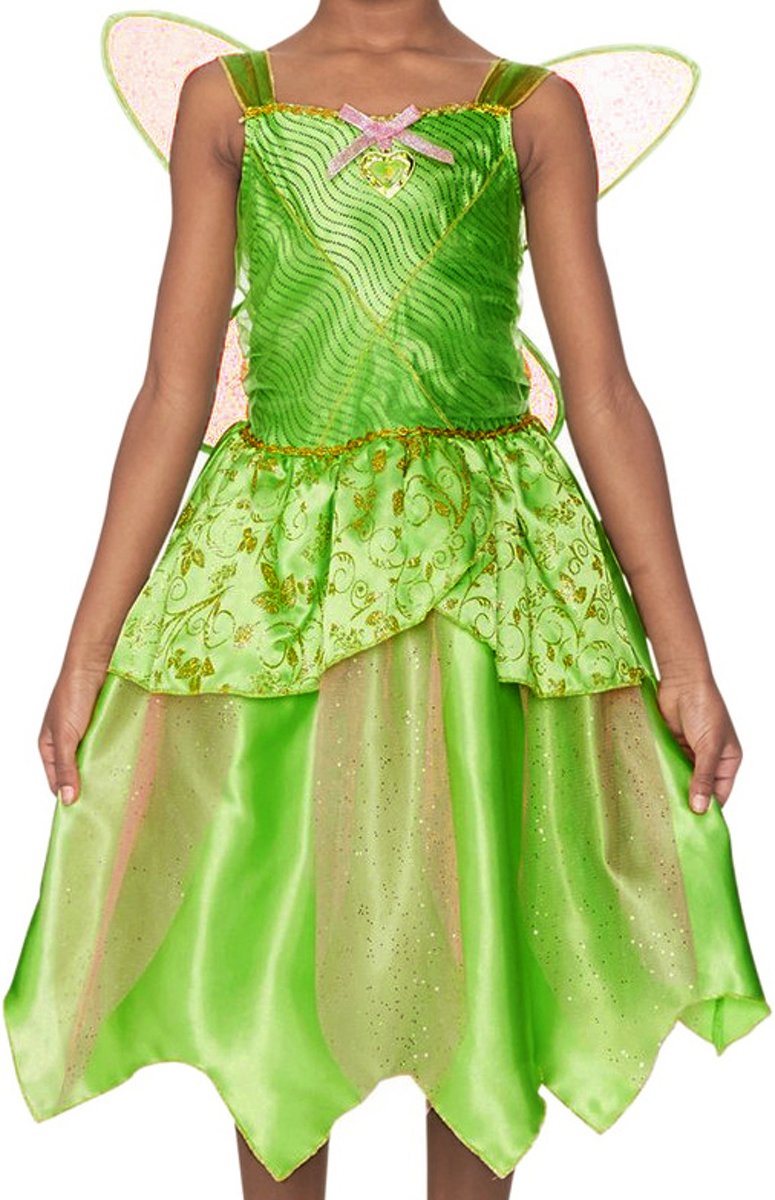 Tinkerbell jurk - Disney Fairies ™ - Tinker Bell - met vleugels - verkleedkleding meisjes