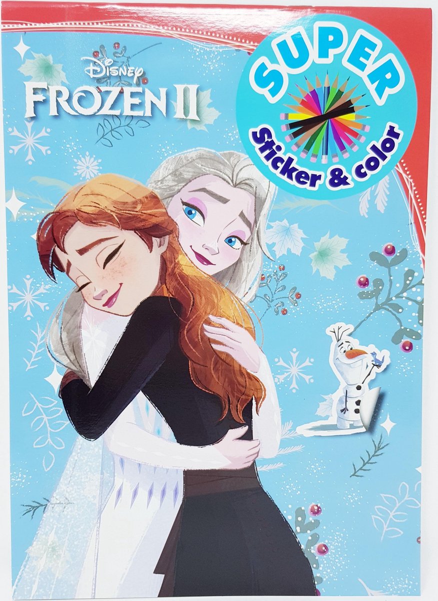 DISNEY FROZEN KLEURBOEK MET STICKERS - ELSA ANNA OLAF - WINTER EDITIE