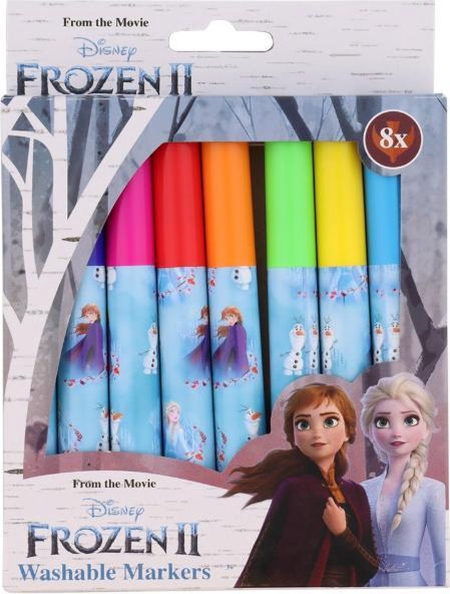 Disney - Disney Frozen 2 - Uitwasbare stiften - Washable markers - 8 stuks