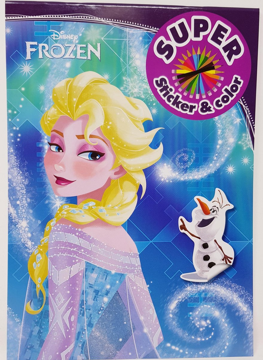 Disney - FROZEN - Super kleurboek met stickers - Stickers&color - ELSA - OLAF