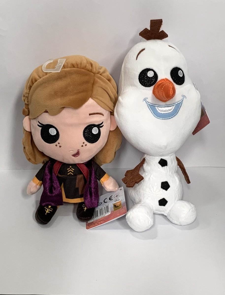 Disney Frozen - Anna en Olaf knuffel set van 2 - 23 cm - Frozen 2 - Pluche