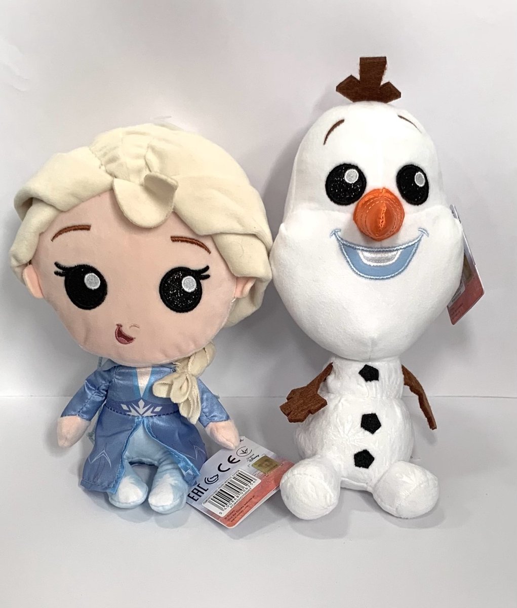 Disney Frozen - Elsa en Olaf knuffel set van 2 - 23 cm - Frozen 2 - Pluche