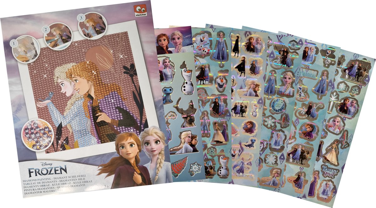 Disney Frozen - diamond painting - Anna & Elsa - 6 stickervellen - sinterklaas - schoenkado - cadeau - kerst - verjaardag