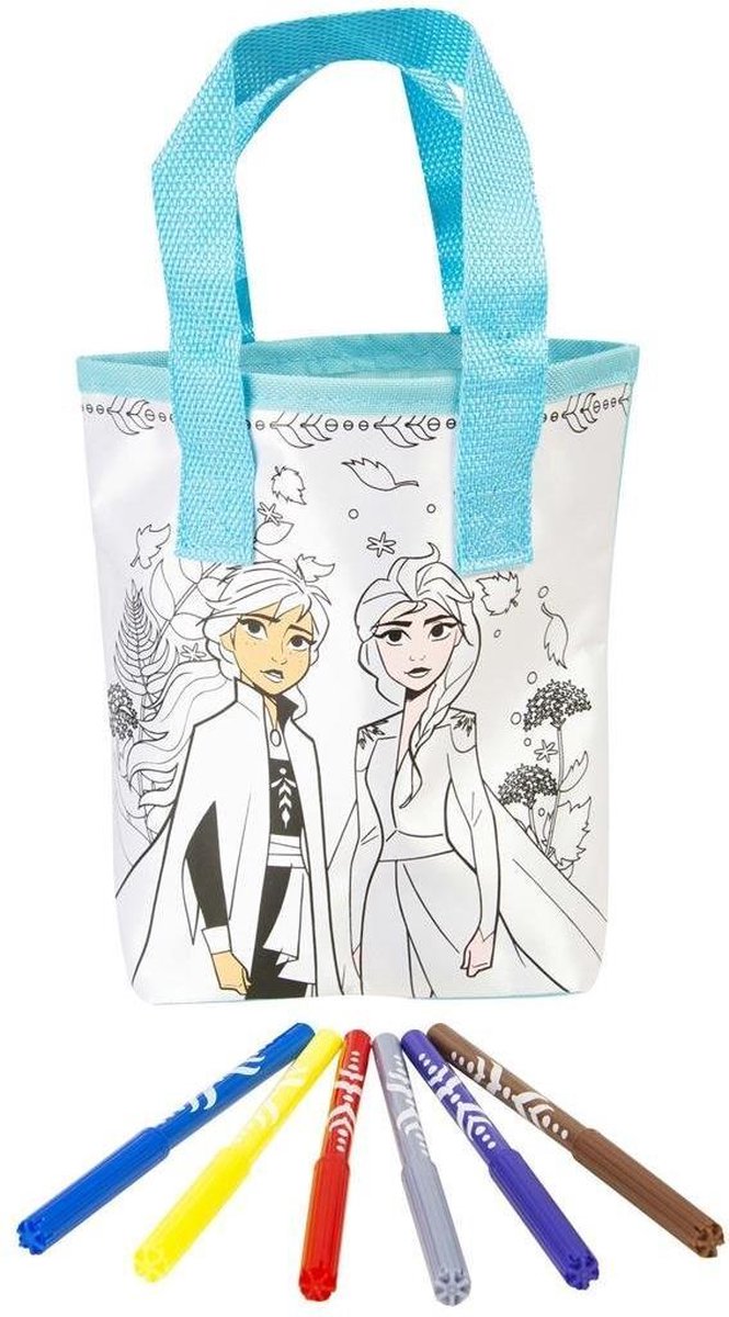 Disney Frozen 2 Kleur Je Eigen Tas + 6 Stiften