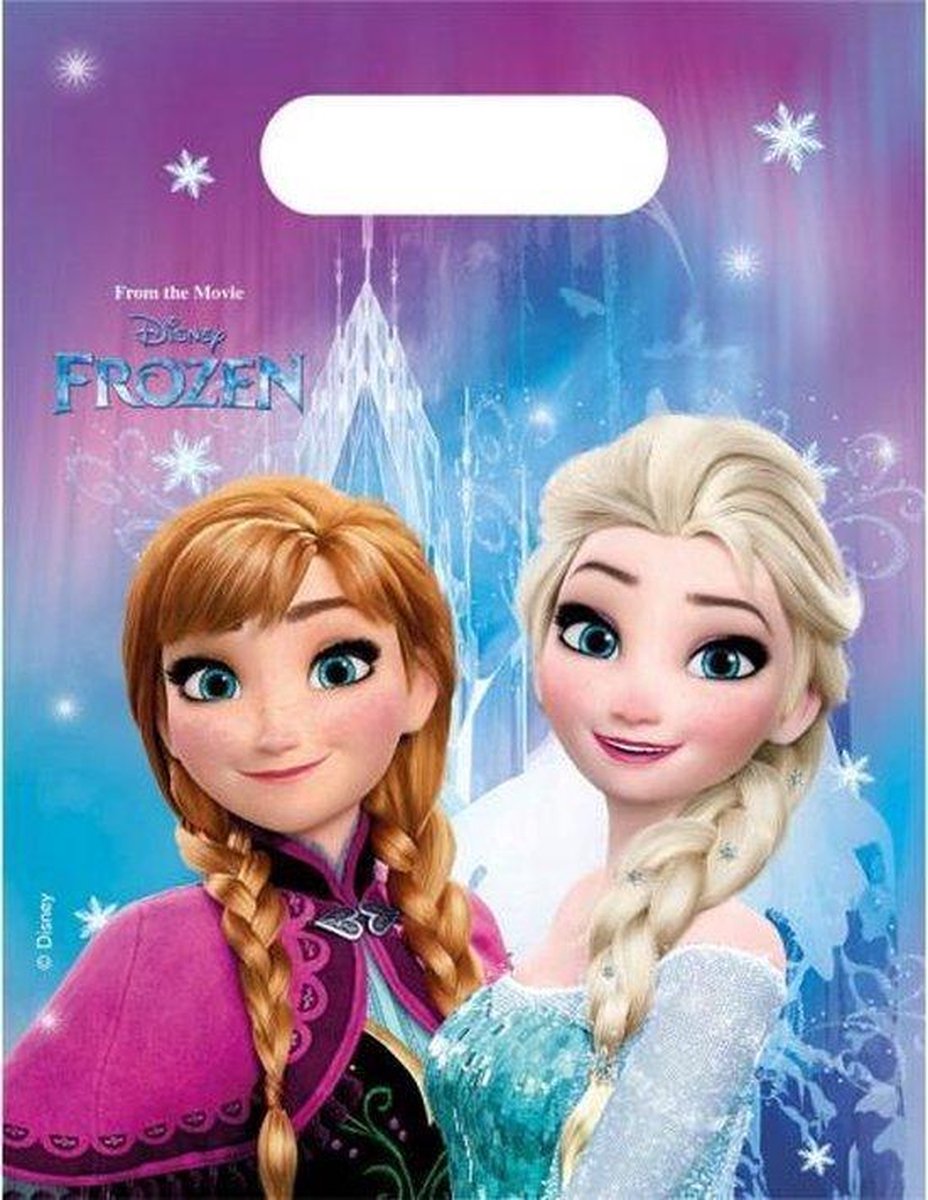 Disney Frozen 2 thema uitdeelzakjes 12 stuks - Kinderfeestje/verjaardag uitdeelzakjes feestzakjes