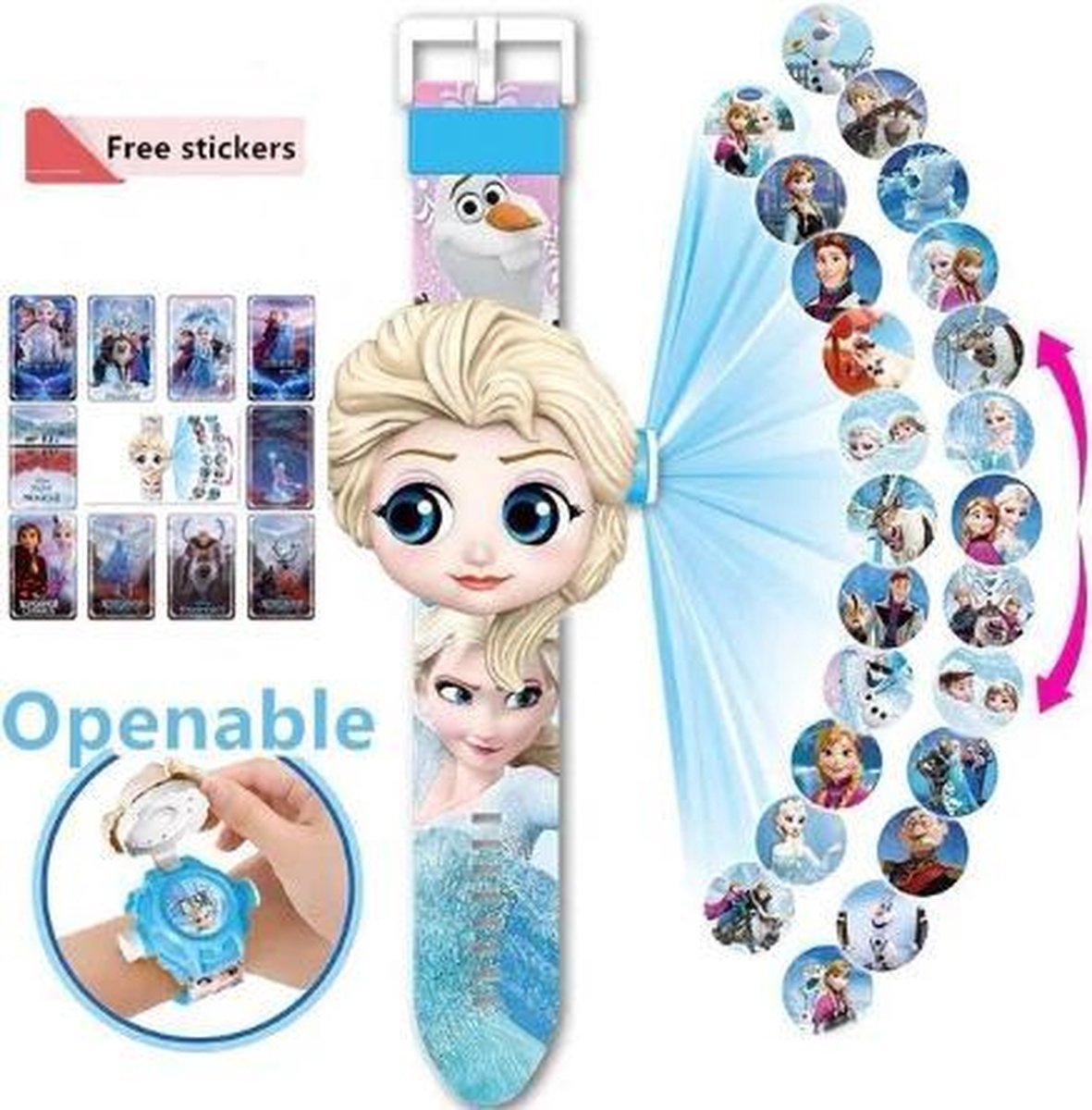 Disney Frozen Horloge Elsa - Frozen Speelgoed Horloge - Frozen Elsa Projector horloge - Kinder horloge - Kids Watch