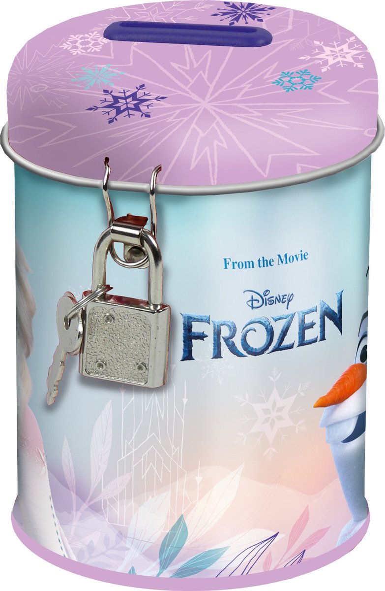 Disney Frozen Spaarpot met slotje Ice - 11,5 x 7,5 cm - 2 sleuteltjes