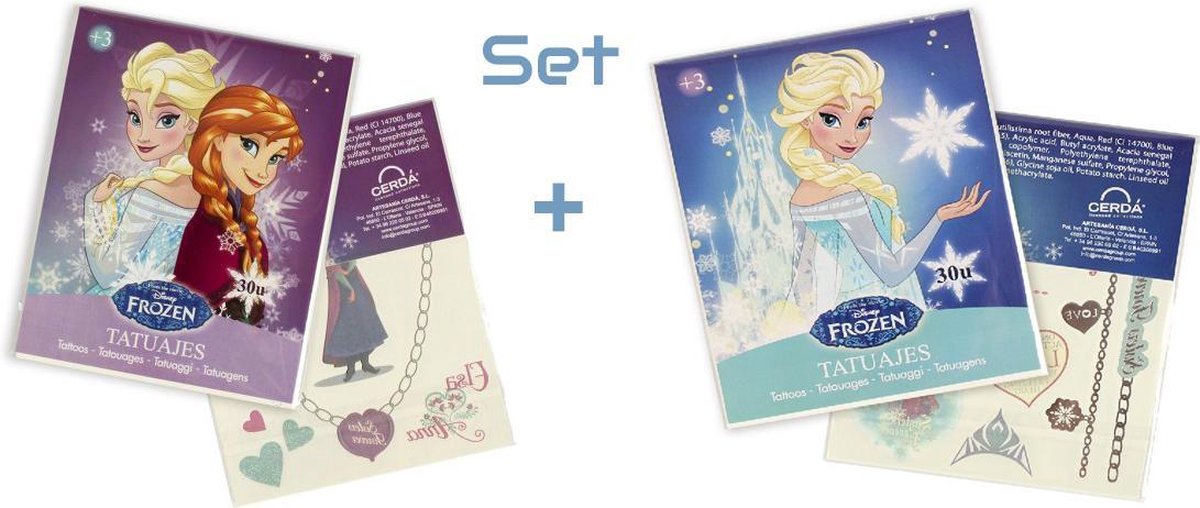 Disney Frozen Tattoos Pack set van 2 - Elsa en Anna - Meisjes - Kinderen