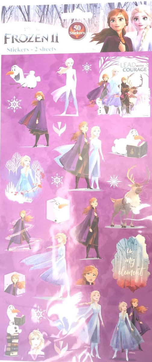 Disney Frozen stickers 2 vellen met 50 stuks