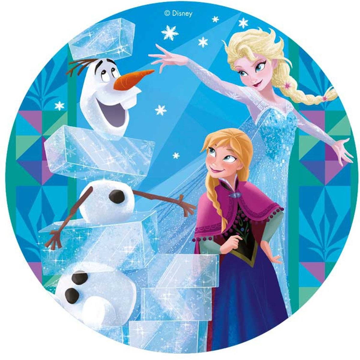 Eetbare schijf Frozen™ - Feestdecoratievoorwerp