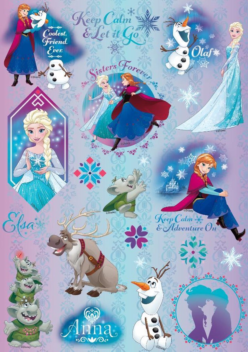 Frozen - A4 Stickervel - Hologram stickers - Grote Stickers