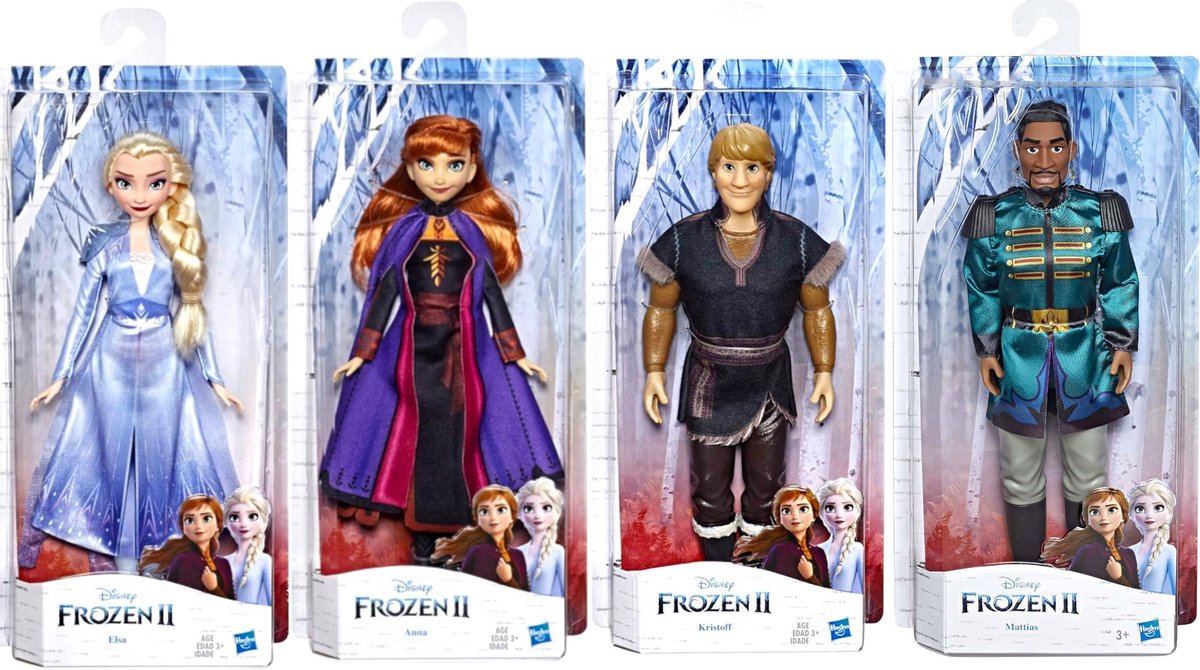 Frozen 2 Poppenset - Elsa - Anna - Kristoff - Mattias