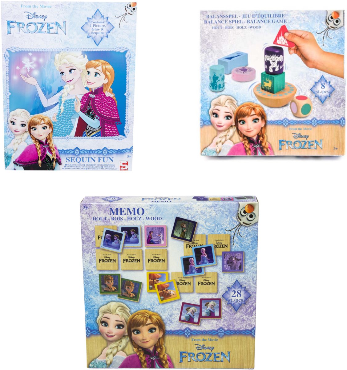 Frozen Cadeau Pakket: Memory, Balansspel en Pailletten Plezier