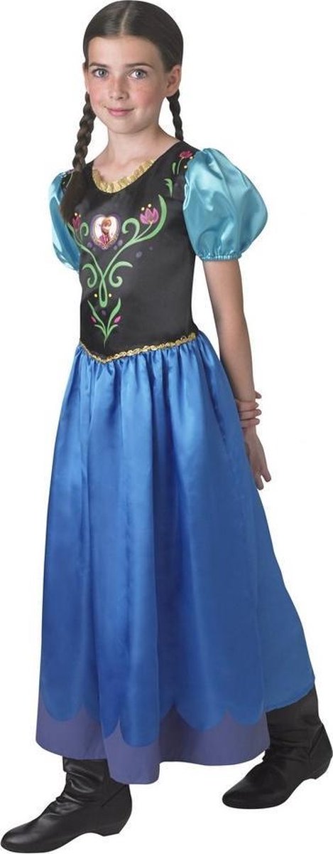 Frozen Girls Classic Anna Deluxe Fancy Dress Costume (Blue/Black)