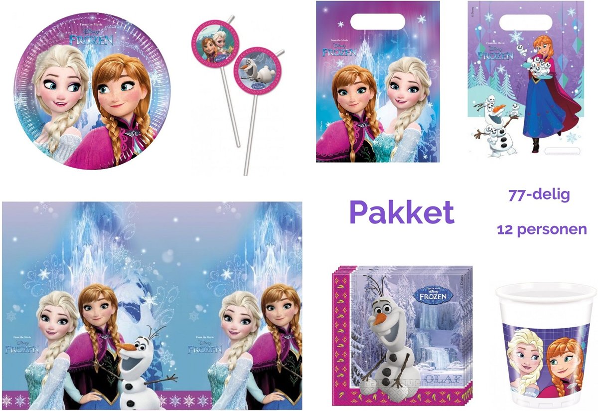 Frozen feestpakket 77-delig (12 personen)