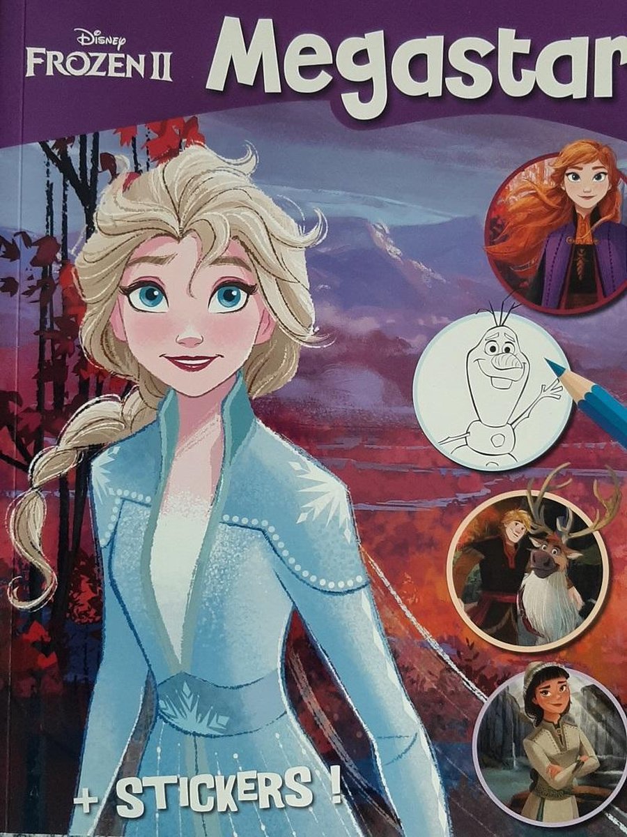 Frozen megastar kleurboek 120+ kleurplaten + stickers - Disney frozen 2 + Disney frozen