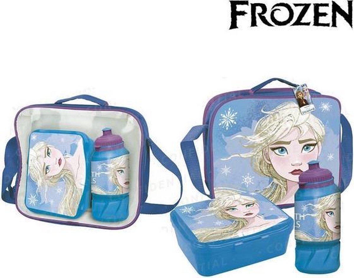 Lunchtrommel met accessoires Frozen Blauw