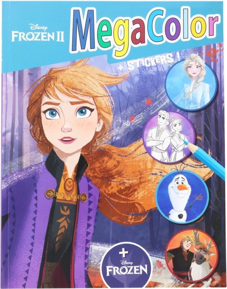 kleurboek disney frozen 120 kleurplaten + Stickers 75 paginas