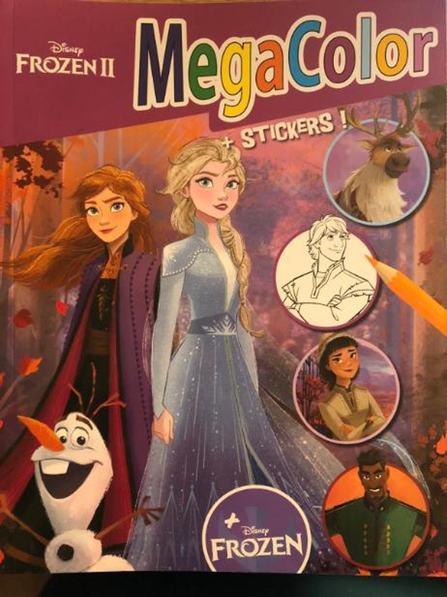 kleurboek disney frozen 2 met stickers mega boek