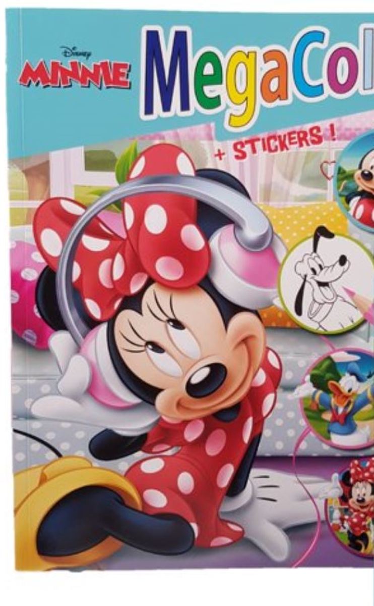 Kleurboek disney mega coloer met stickers minnie en pluto - mickey - donald - catrien