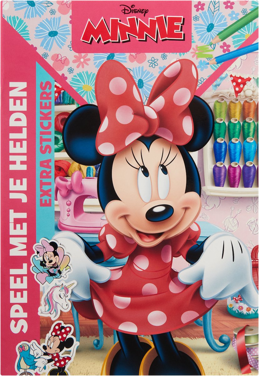 Disney Minnie Mouse kleur- en spelletjesboek - Puzzelboek met stickers - Kleurboek - Puzzels - Disney - Mickey - Minnie Mouse