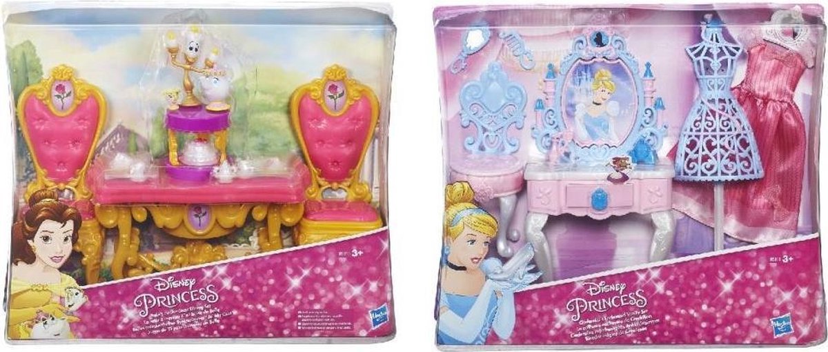 Disney Princess Belle en het Beest + Assepoester Speelset Assorti