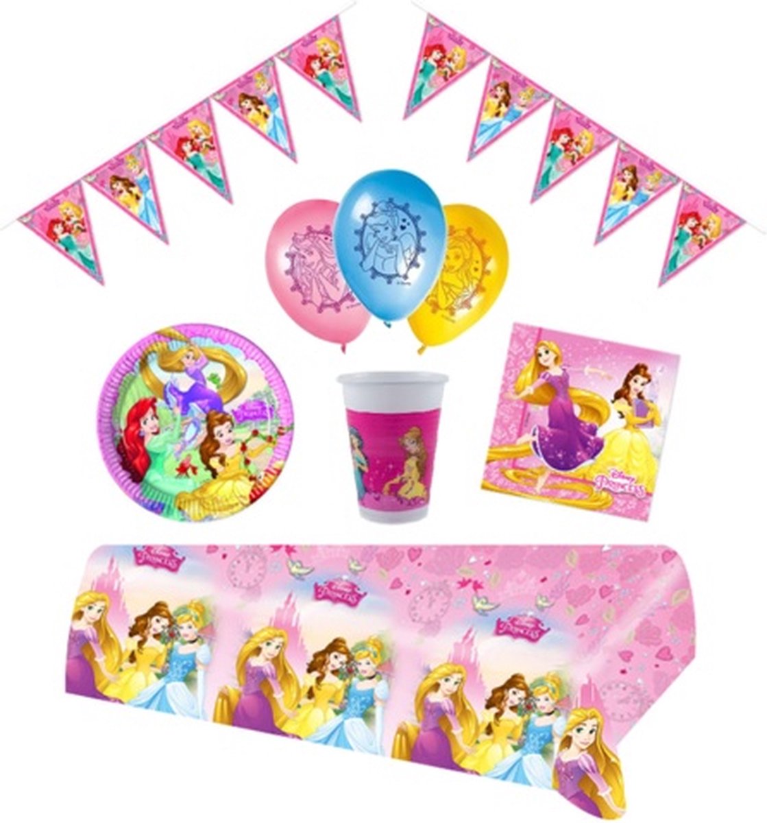 Disney Princess feestpakket - voordeelpakket Deluxe 8 kinderen