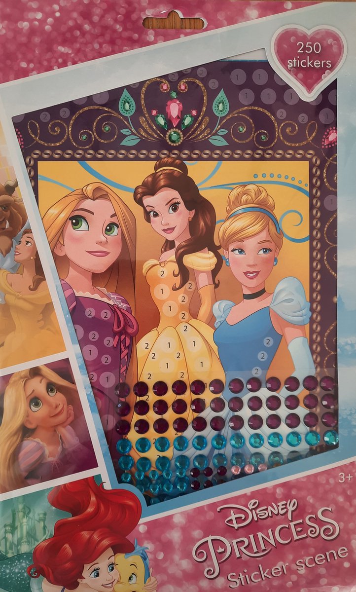 Disney Princess stickers - 250 diamond stickers om op de prinsessen schilderijtjes te plakken