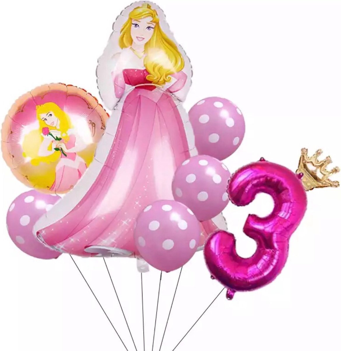 Disney Prinses Ballonnen Verjaardagsfeestje 8 stuks Decoraties  Kinderen Speelgoed Folie Ballon Nummer 3