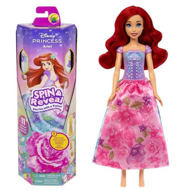 Mattel-Disney Princesses Spin & Reveal-Ariel-pop met 11 verrassingen HTV88