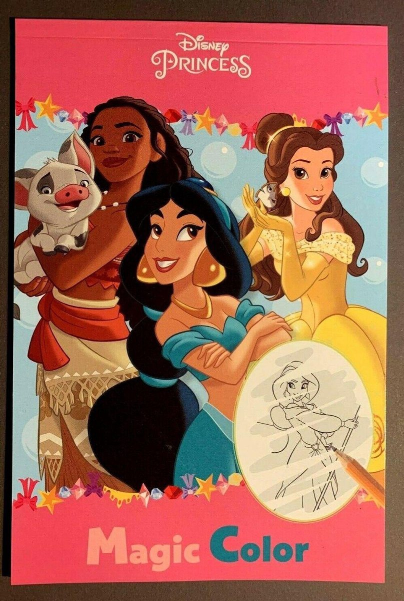 Toverblok Disney “Princess” 24 paginas - Disney princess kleurboek - krasblok - Assepoester - Jasmine - Mulan -Pocahontas