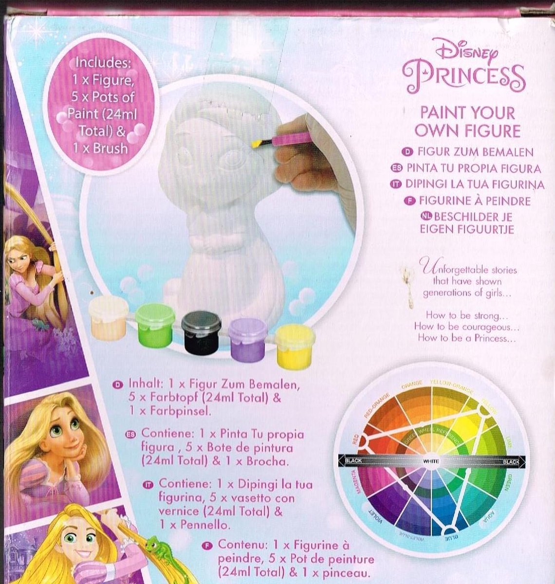 eigen figuur schilderen set/ 1 figuur/ 5 potjes verf/24 ml/ 1 verfborstel/ Disney Princess