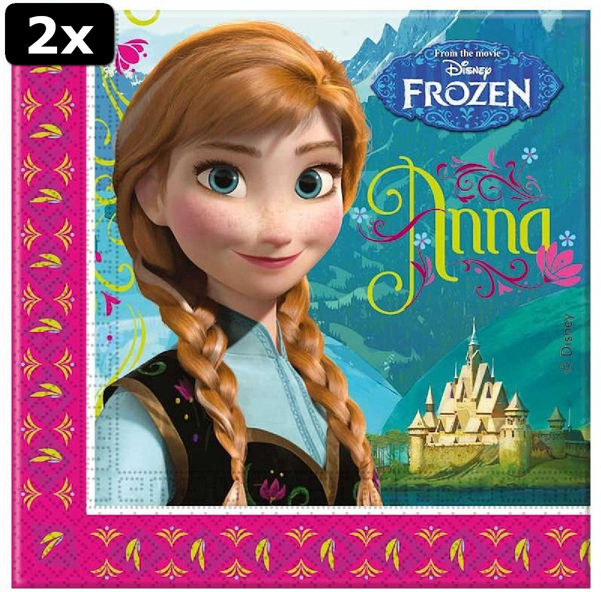 2x Disney Frozen Servetten 33x33cm 20 stuks