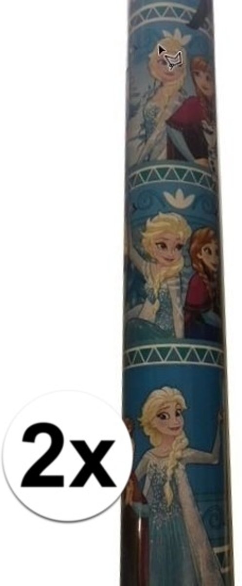 2x Disney inpakpapier Frozen Anna/Elsa - 200 x 70 cm - cadeaupapier op rol