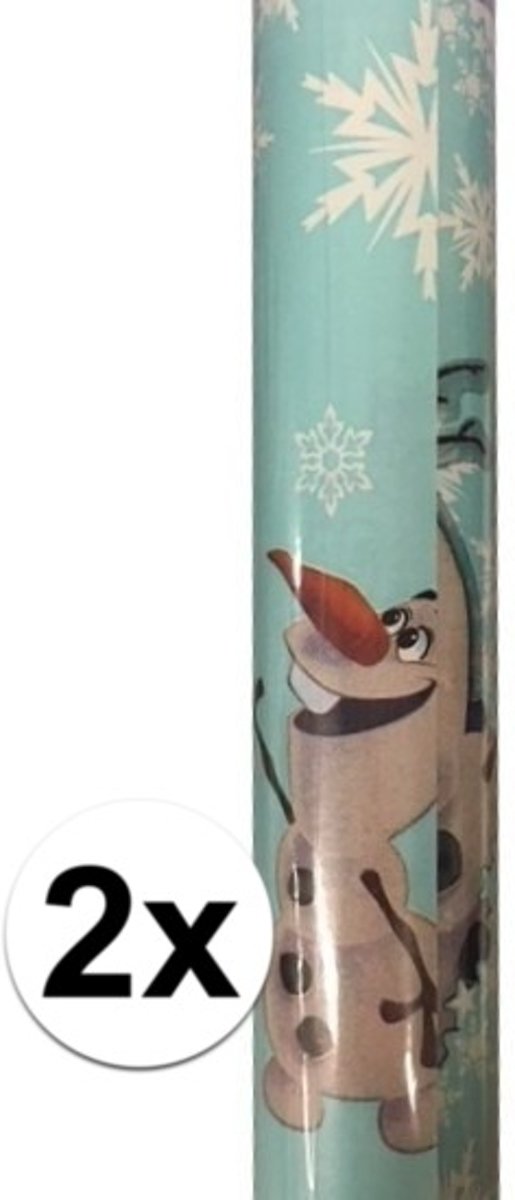 2x Disney inpakpapier Frozen Olaf - 200 x 70 cm - cadeaupapier op rol