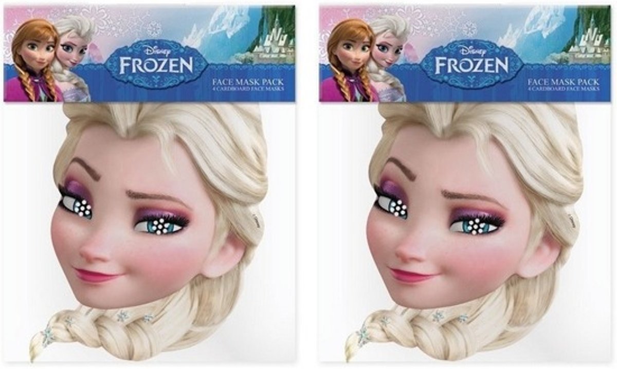 2x Frozen maskers Elsa - Disney Frozen thema verkleed maskers voor kinderen