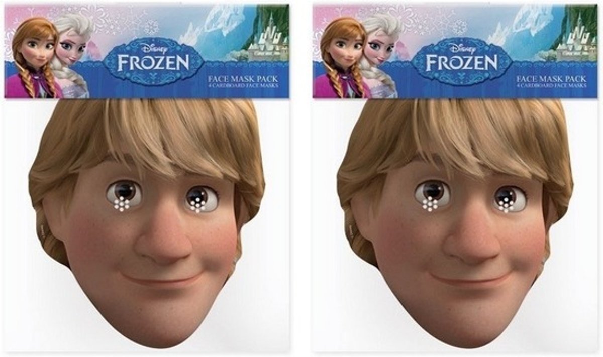 2x Frozen maskers Kristoff - Disney Frozen thema verkleed maskers voor kinderen