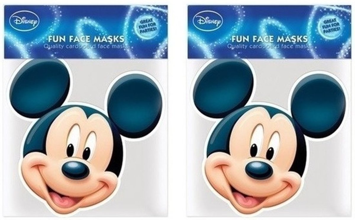 2x Mickey Mouse maskers - Disney thema verkleed maskers voor kinderen en volwassenen