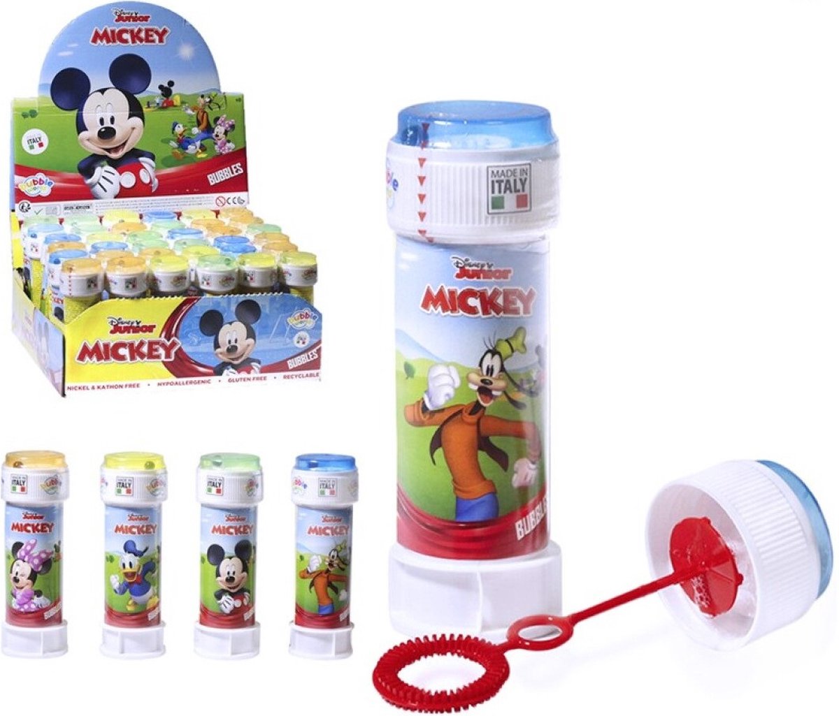3x Mickey Mouse bellenblaas flesjes met spelletje 60 ml voor kinderen - Uitdeelspeelgoed - Grabbelton speelgoed