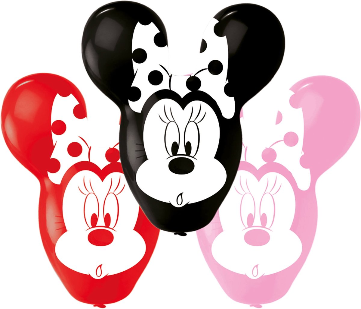 4 latex Minnie™ grote oren ballonnen - Feestdecoratievoorwerp