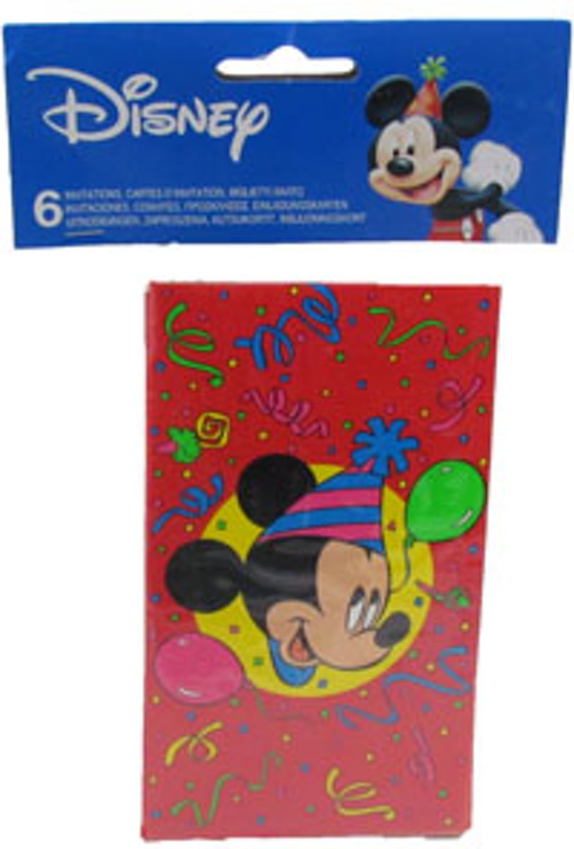 6 Disney Mickey uitnodigingen