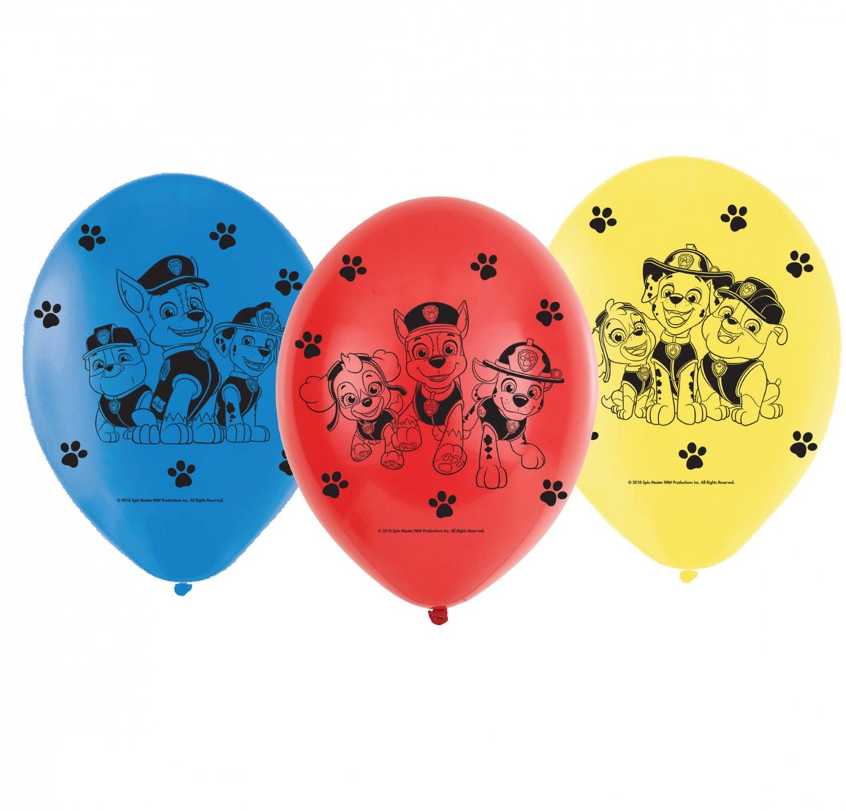 6 latex Paw Patrol™ ballonnen - Feestdecoratievoorwerp