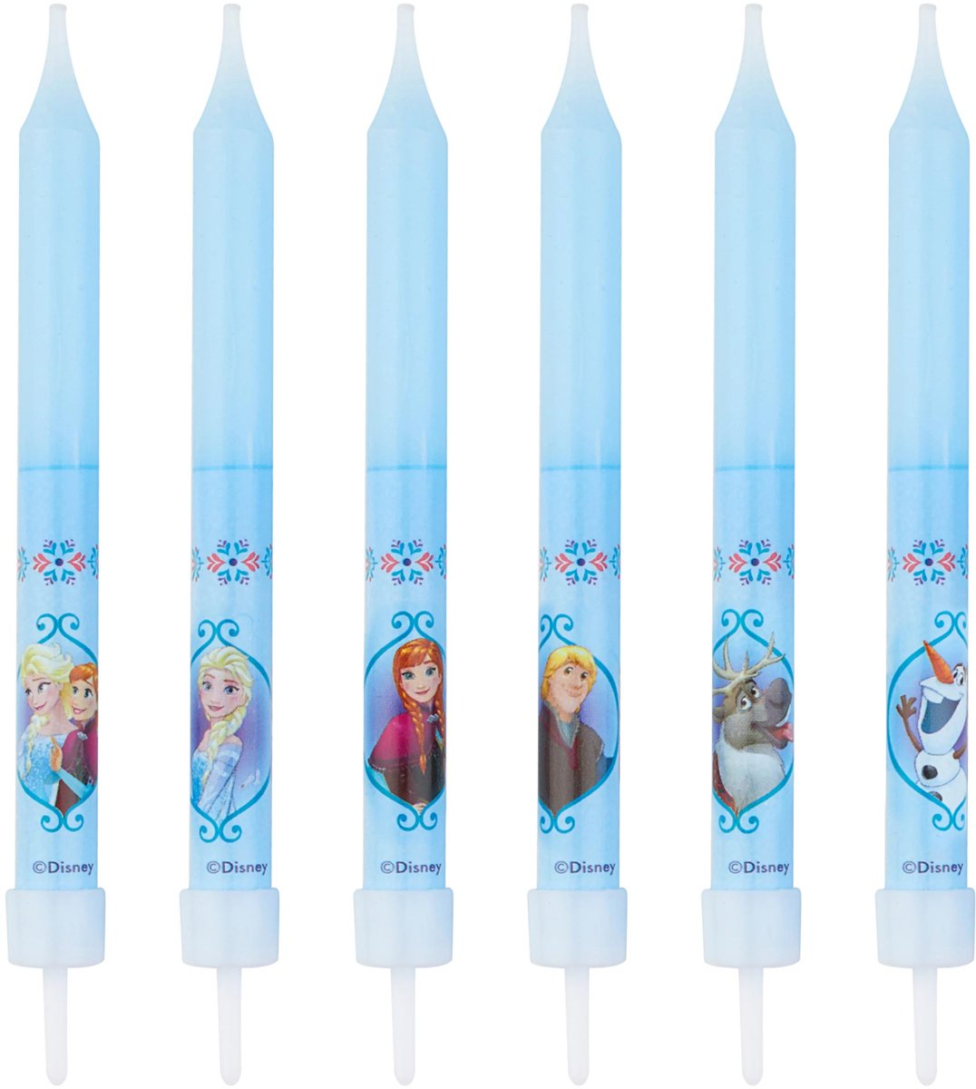 8 Frozen™ verjaardagskaarsen - Feestdecoratievoorwerp