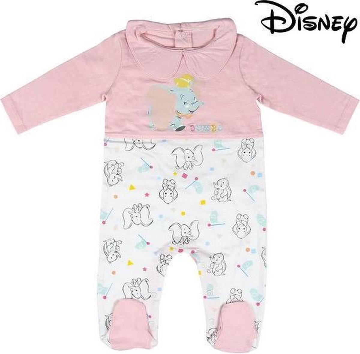 Baby Rompertje met Lange Mouwen Dumbo Disney Roze