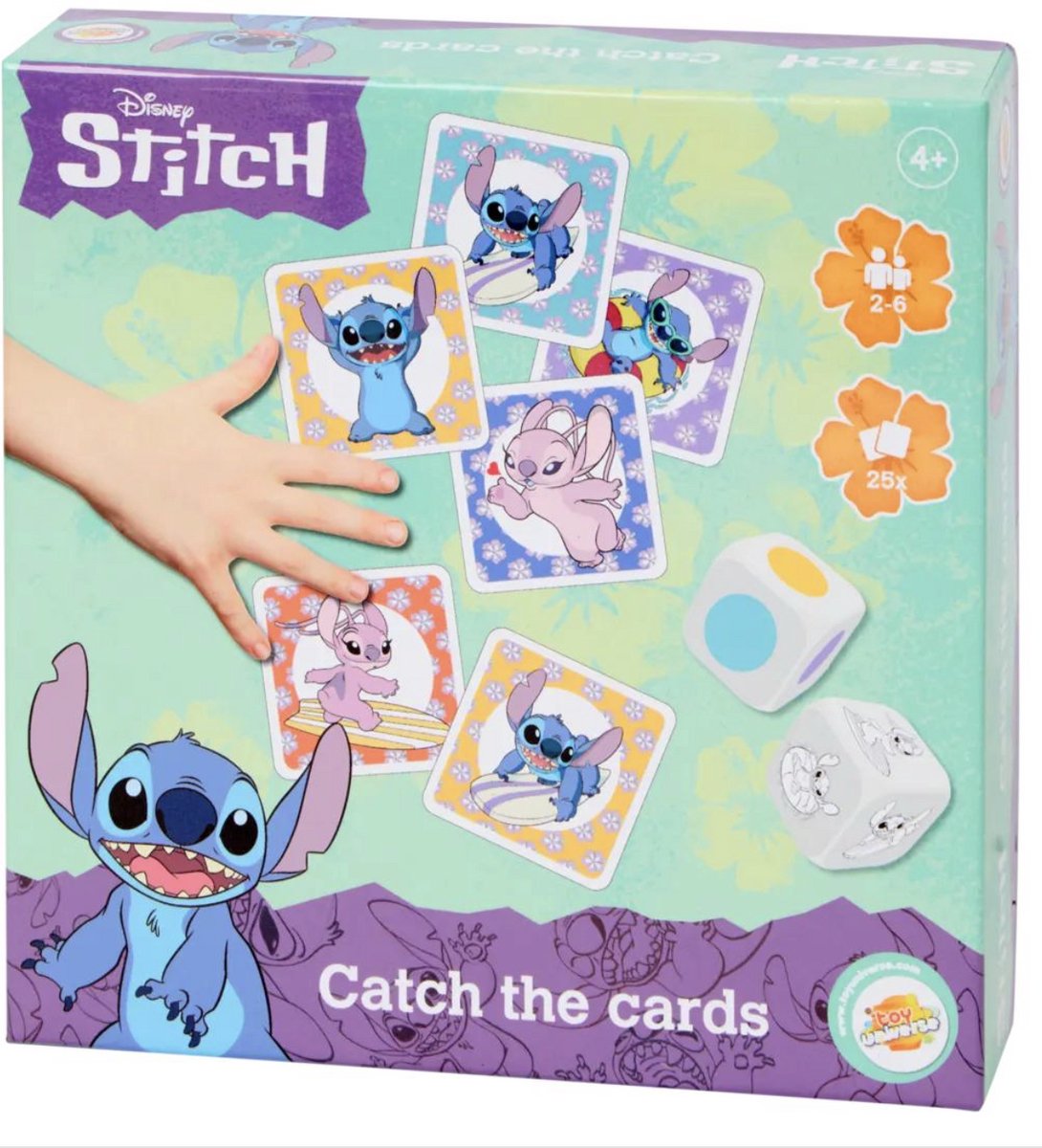 Bordspel Catch The Cards - Editie: Lilo & Stitch - Familiespel / Bord Spel / Kaartspel - 2 tot 6 spelers - Vanaf 3 Jaar - Hoge Kwaliteit -   Bordspel - Cadeau voor Jongens & Meisjes - Dobbelspel - Verzamel Ze Allemaal! - Lilo en Stitch