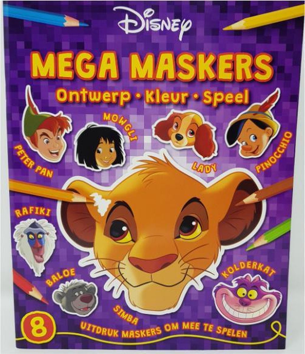 DISNEY PIXAR MEGA MASKERS ONTWERP en kleur je eigen masker - ontwerp - kleur - speel