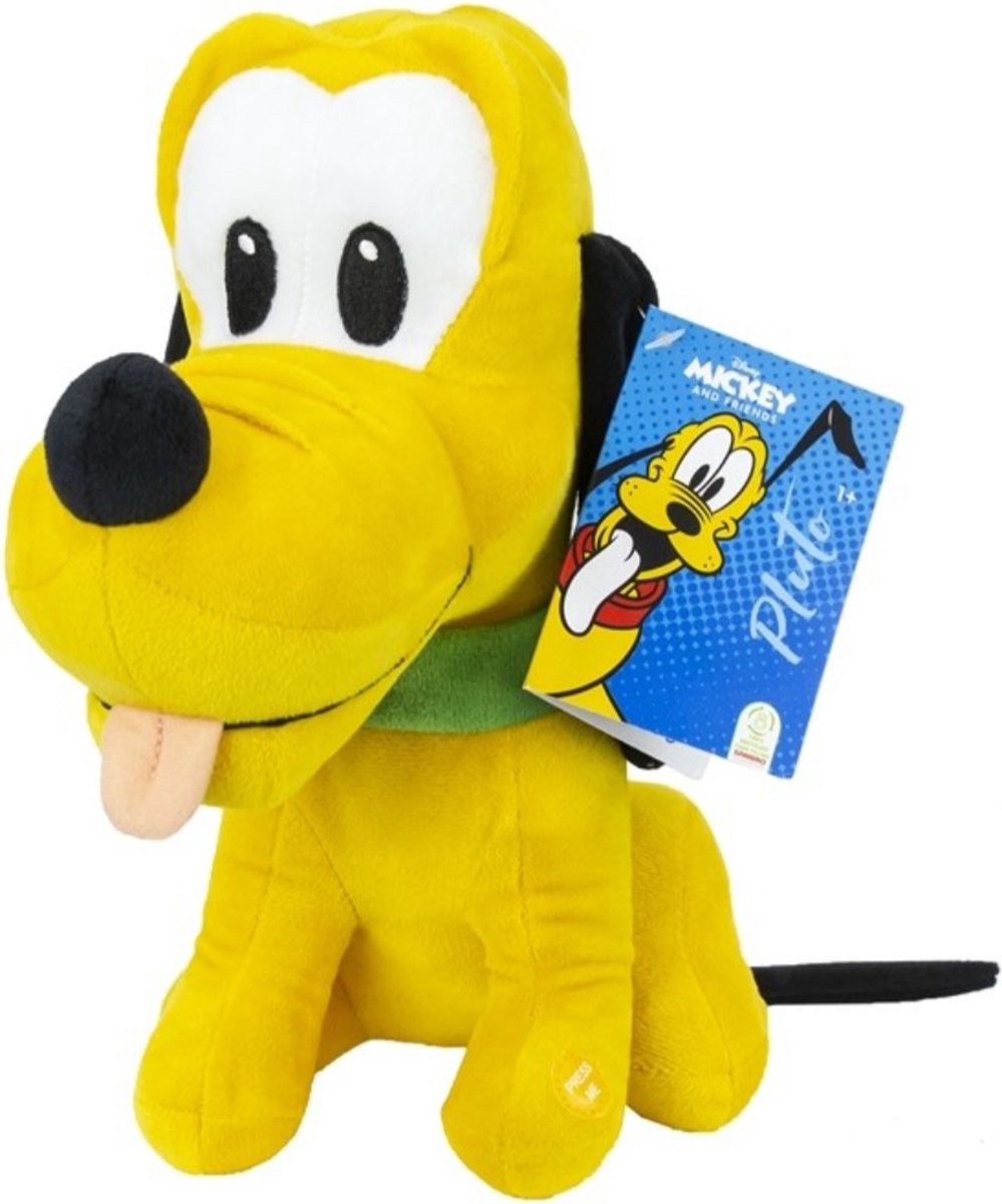 DISNEY PLUCHE PLUTO MET GELUID 28CM